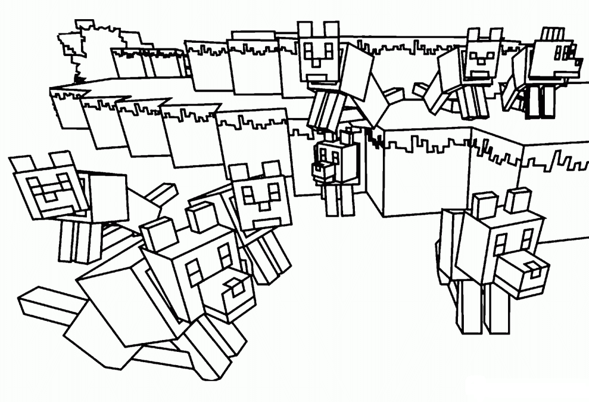 Minecraft village Coloring Pages to download and print for free