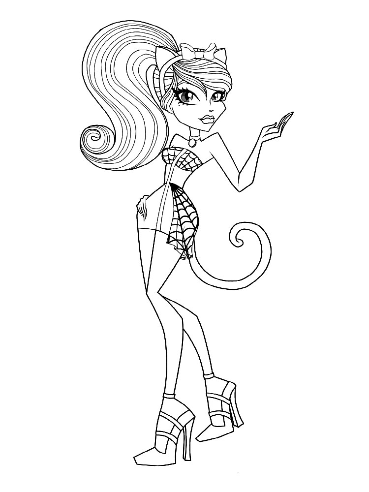 clawdeen monster high coloring pages