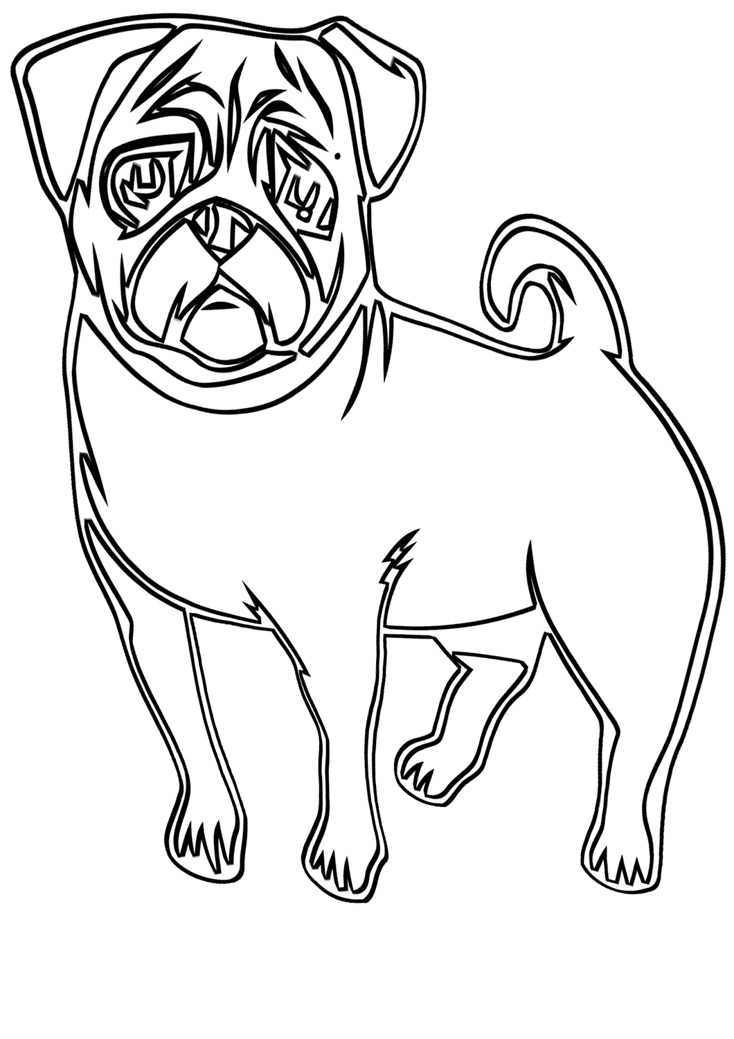Pug Coloring Pages to download and print for free