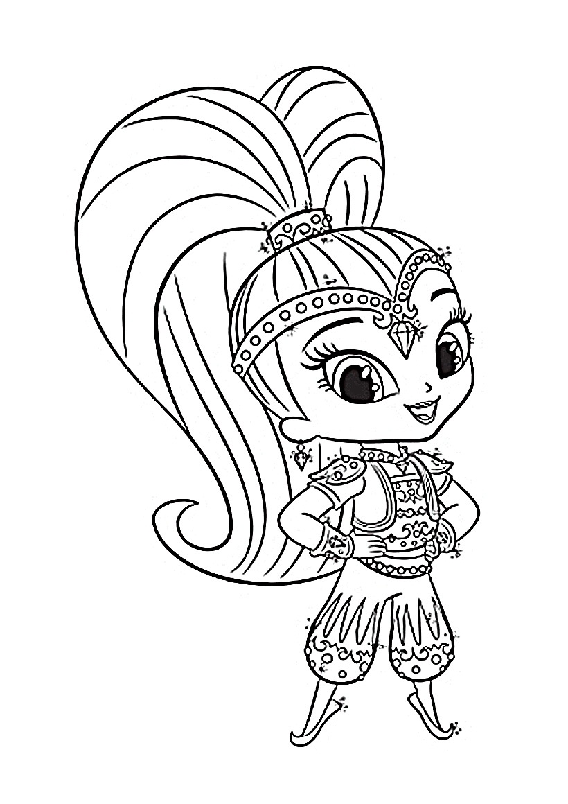 Shimmer And Shine - Free Colouring Pages