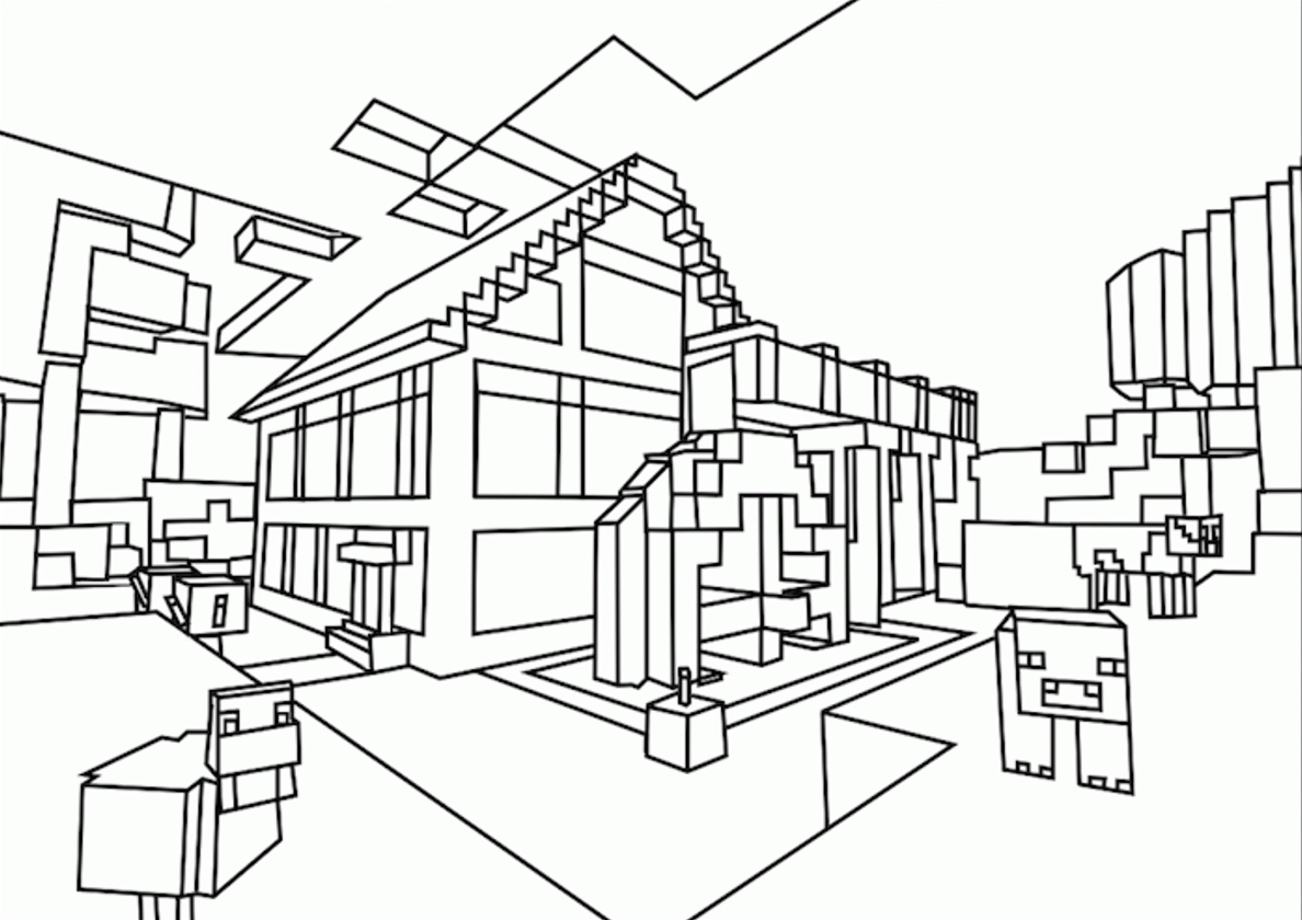 minecraft village coloring pages to download and print for free