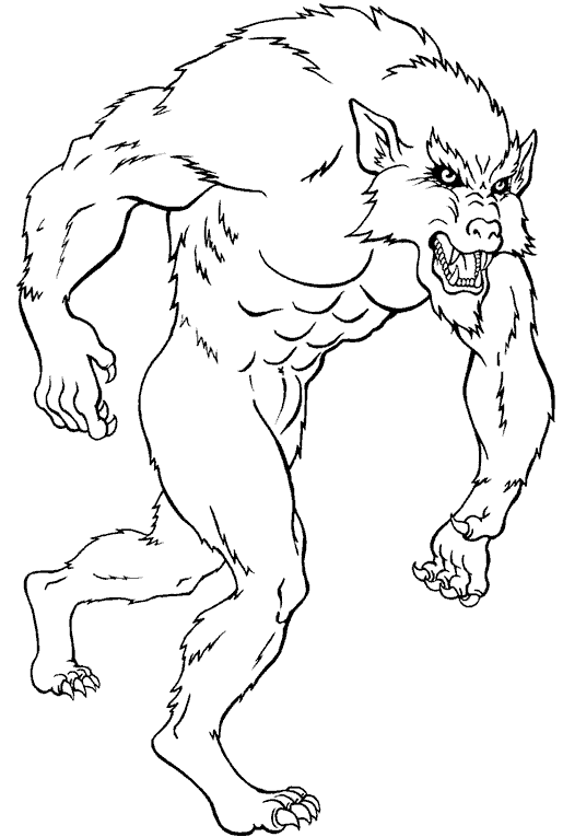 Werewolf coloring pages to download and print for free
