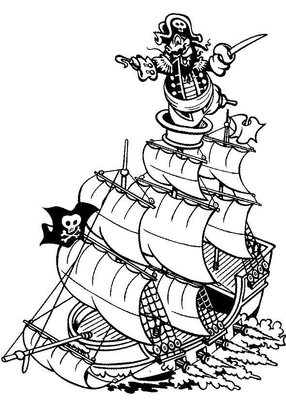 Pirate ship coloring pages to download and print for free