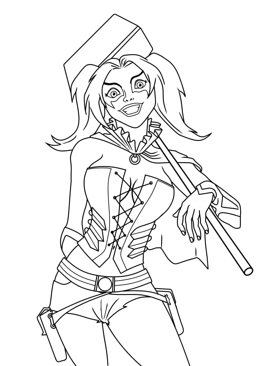 Harley Quinn Coloring Pages to download and print for free