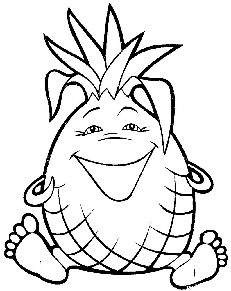 Pineapple coloring pages to download and print for free