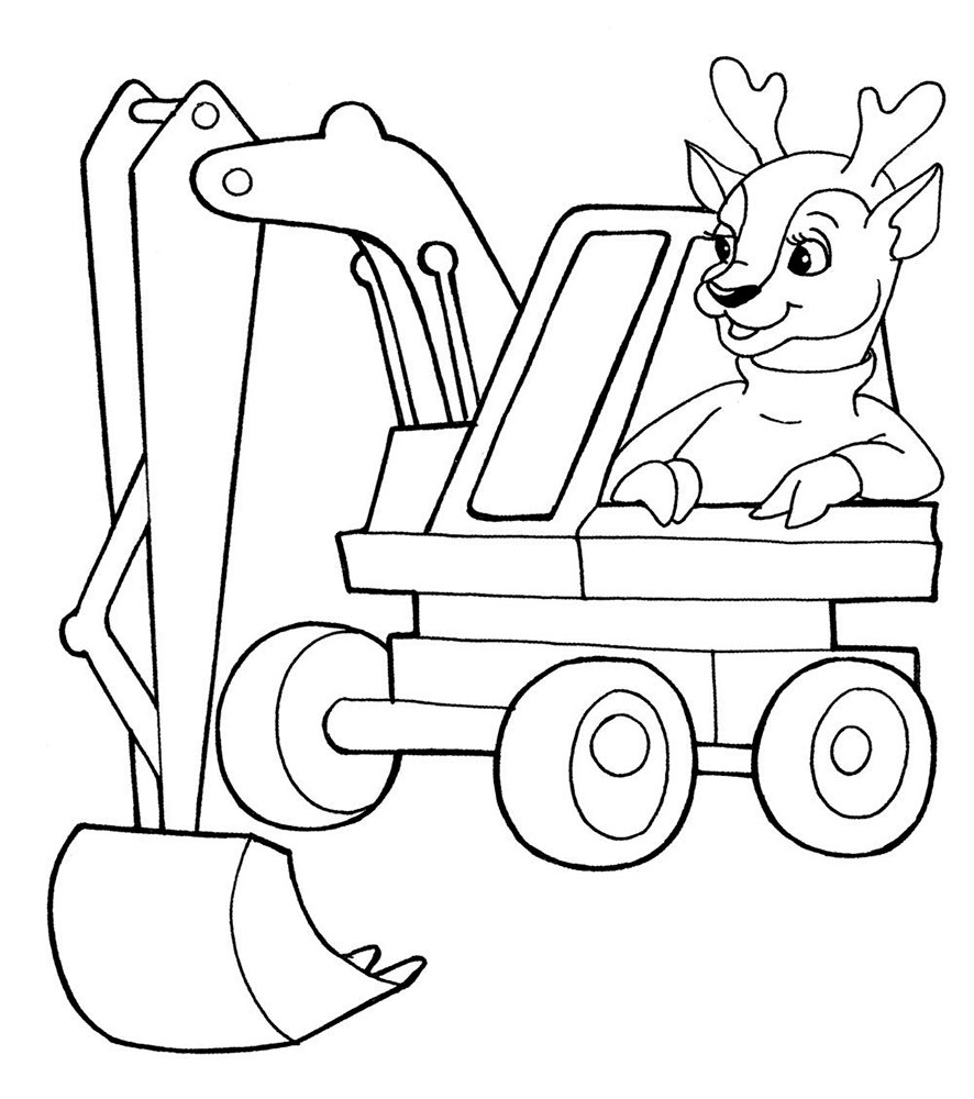 Cat Excavator Coloring Pages : Fairy tales, animated films, flowers