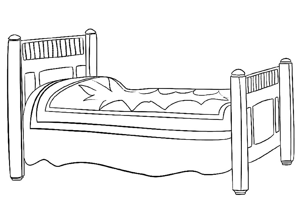 Bed coloring pages to download and print for free
