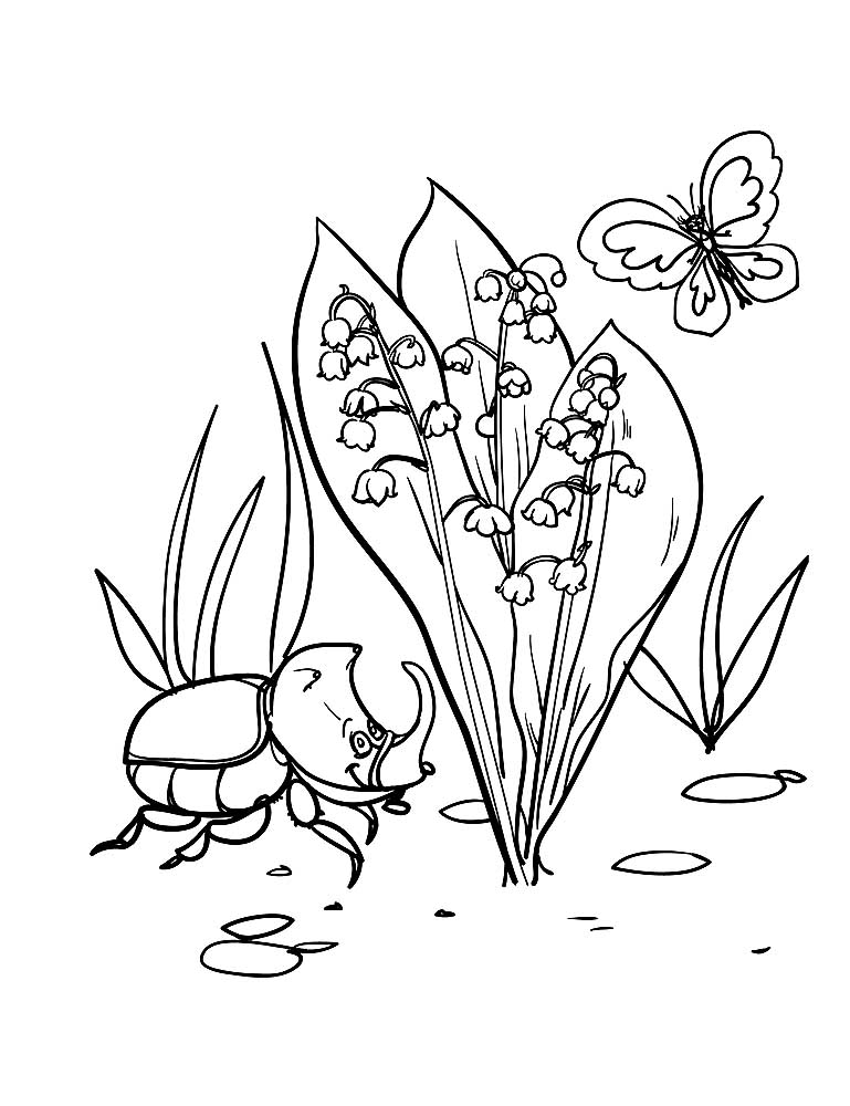 Lily of the valley coloring pages to download and print for free