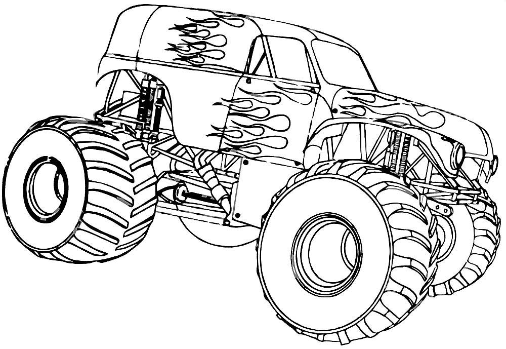 monster truck coloring pages to download and print for free