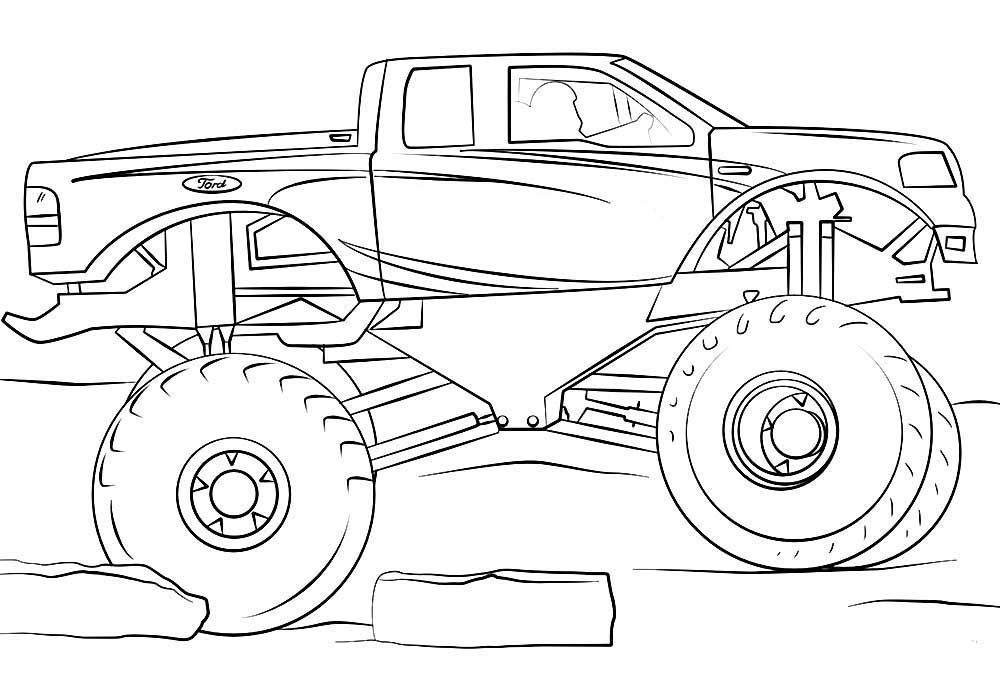Monster truck coloring pages to download and print for free