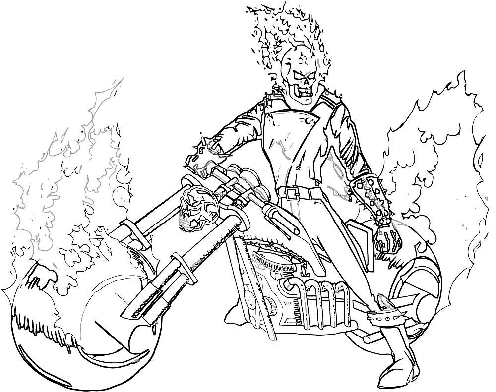 Ghost Rider coloring pages to download and print for free