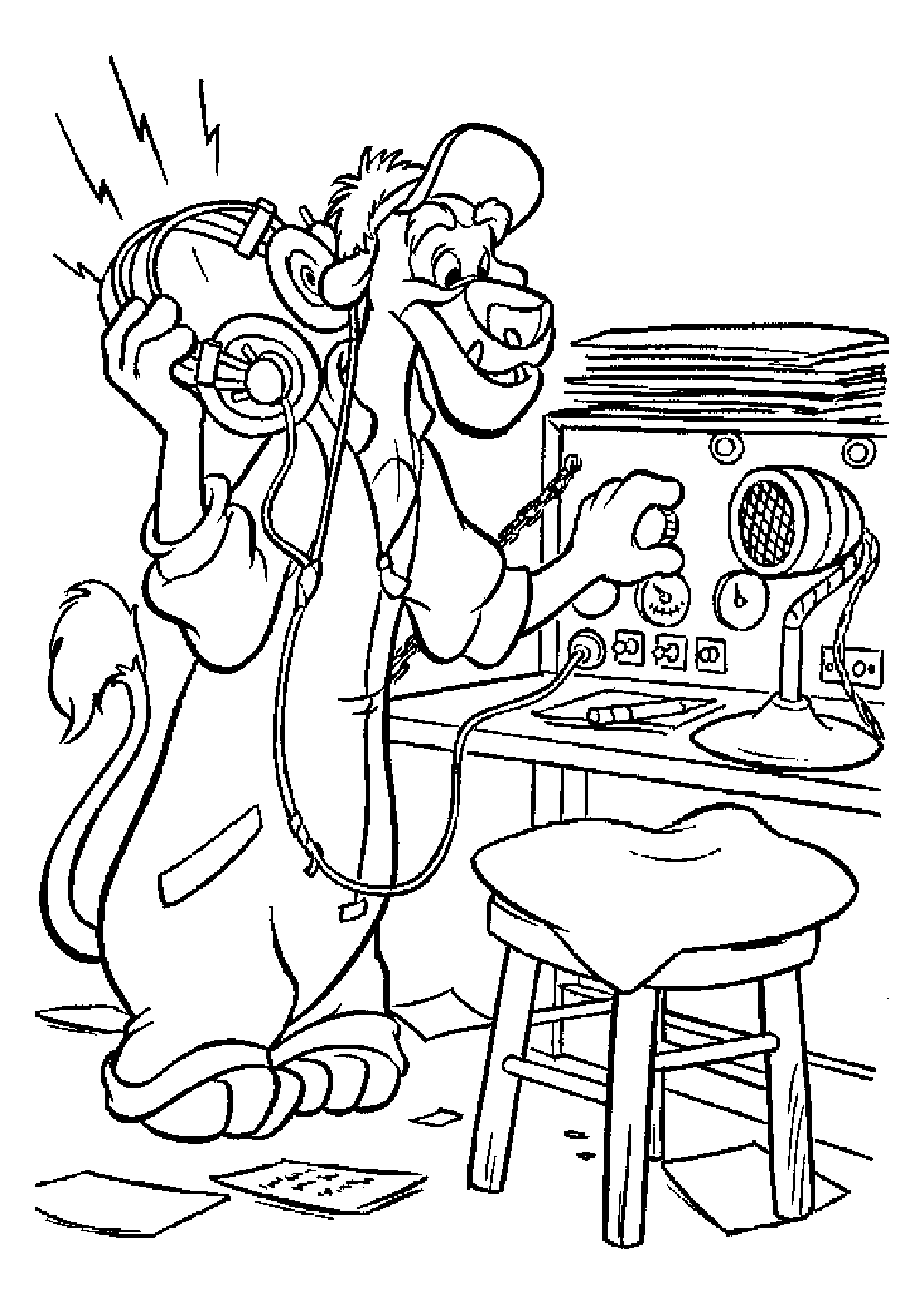 coloring talespin spin radio wildcat tale listening cartoons