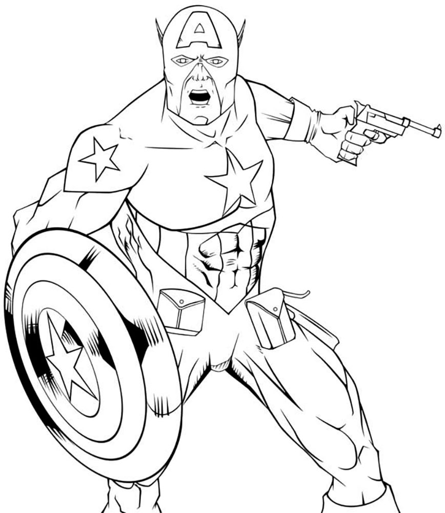 Captain America Coloring Pages to download and print for free
