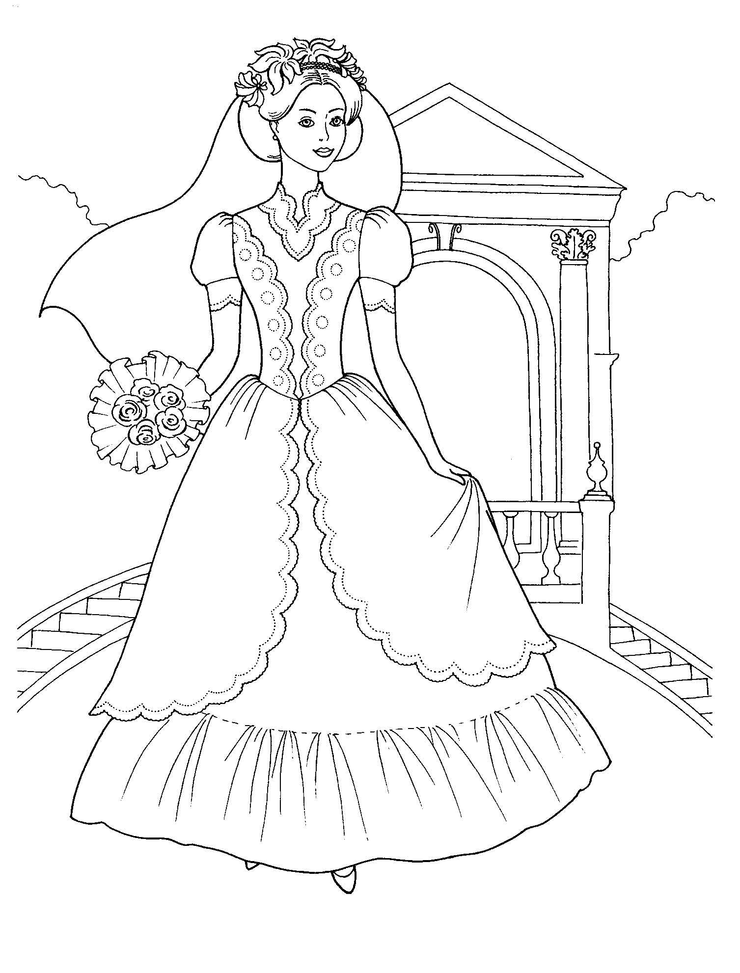 The most beautiful bride Coloring Pages to download and print for free