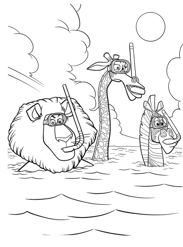 Madagascar 3 Marty Coloring Pages