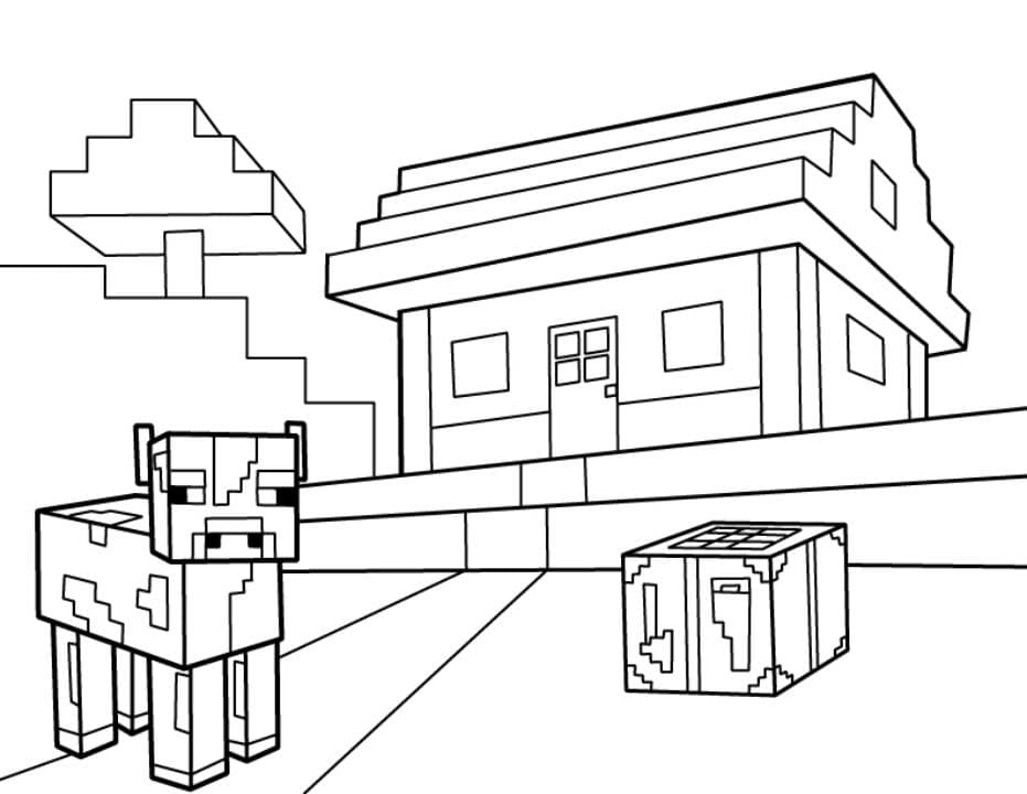 minecraft village coloring pages to download and print for free