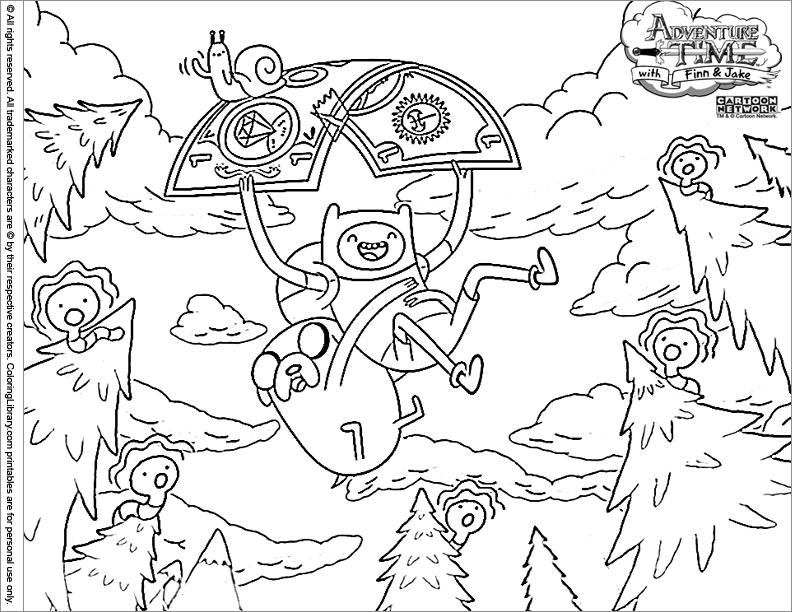 Adventure Time coloring pages to download and print for free