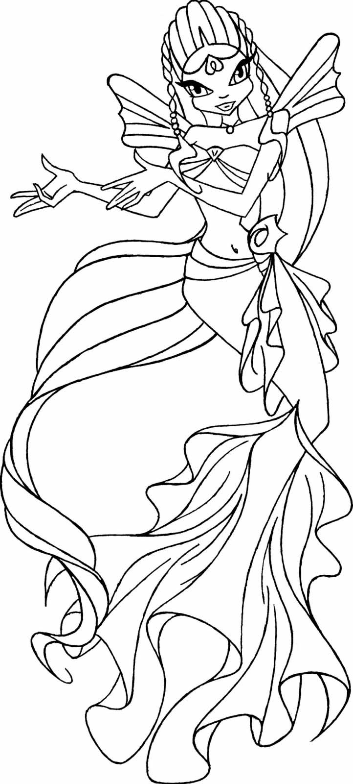 coloring mermaid winx coloringtop