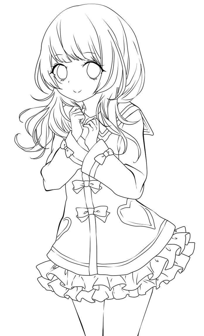 Anime girl Coloring Pages to download and print for free