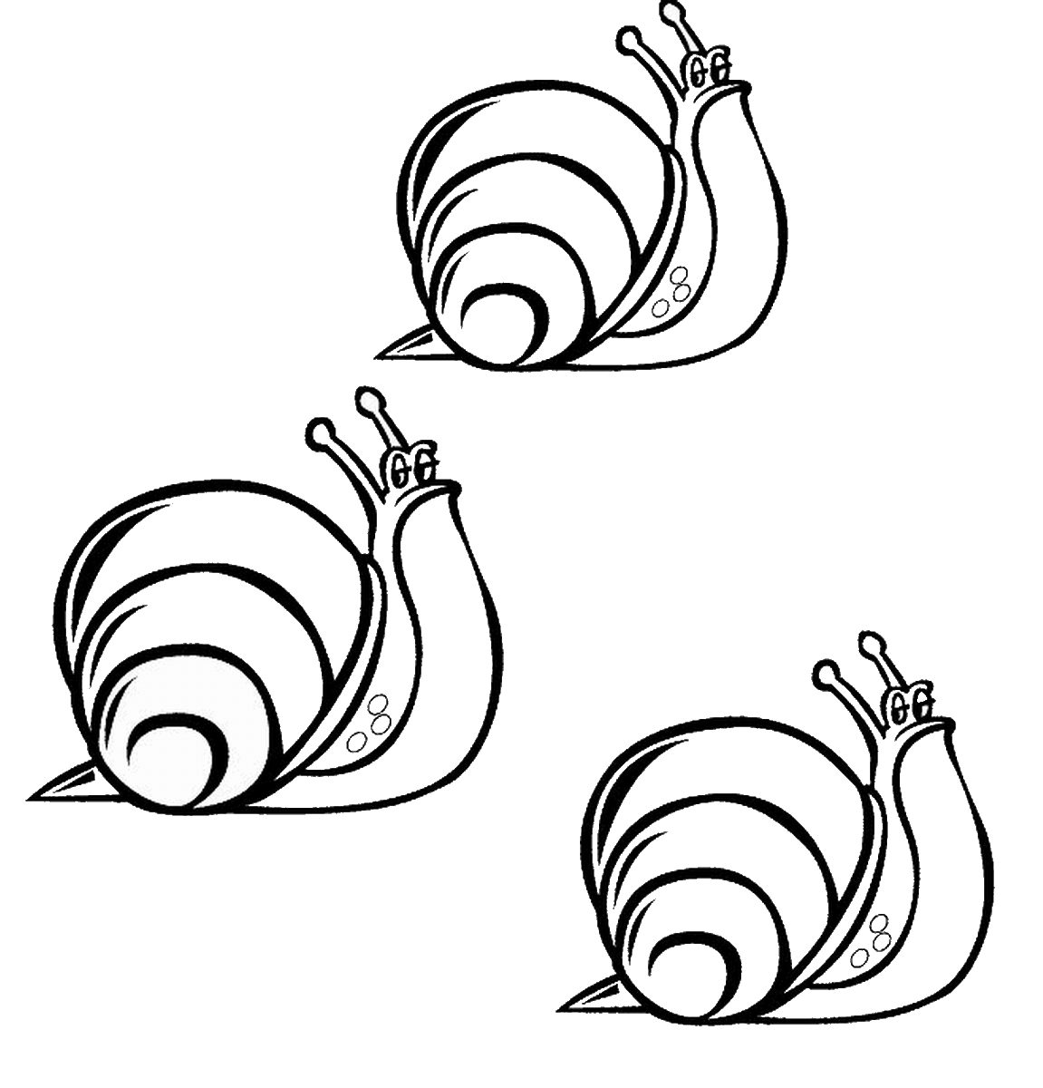 712 Cute Coloring Page Of A Snail for Kids
