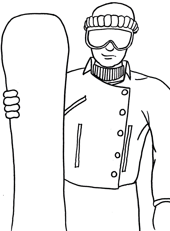 Snowboarding Coloring Pages for childrens printable for free