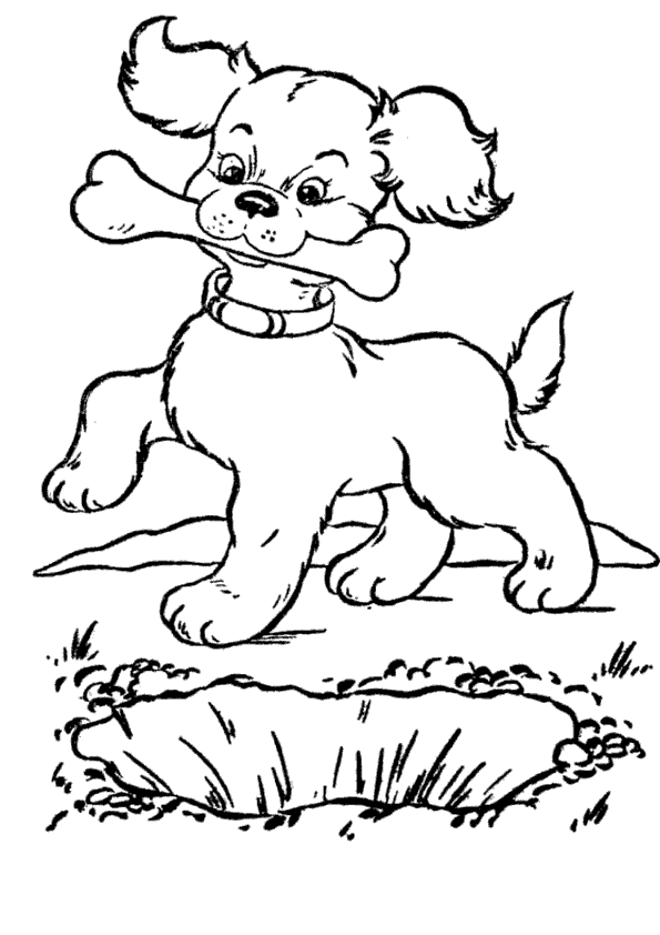 Dog with puppies coloring page to print dor free, dog and puppies