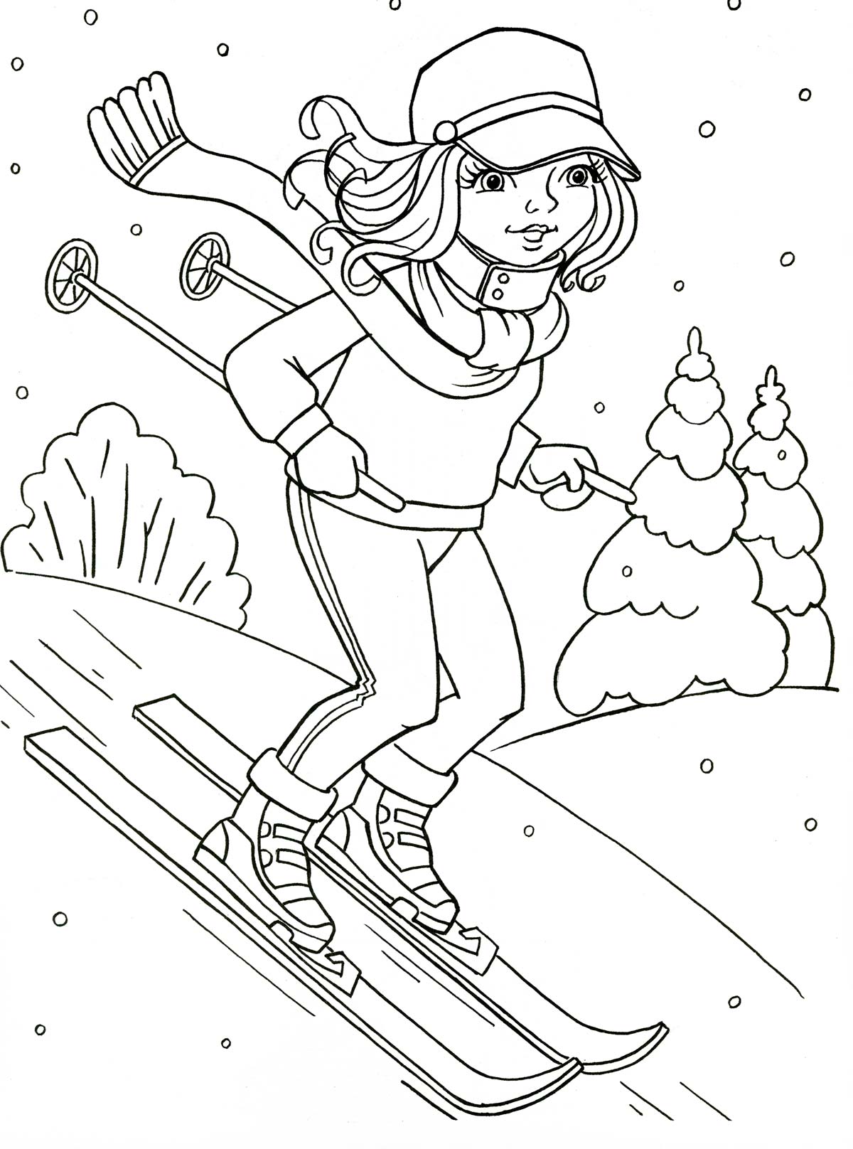 Download 307+ Sports Winter Sport Coloring Pages PNG PDF