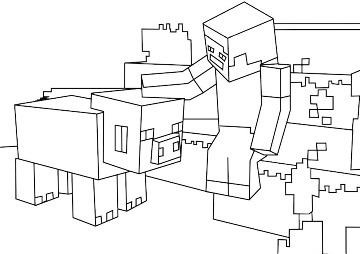 Minecraft village Coloring Pages to download and print for free