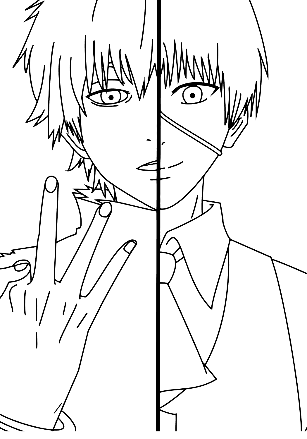 Tokyo Ghoul Coloring Pages to download and print for free