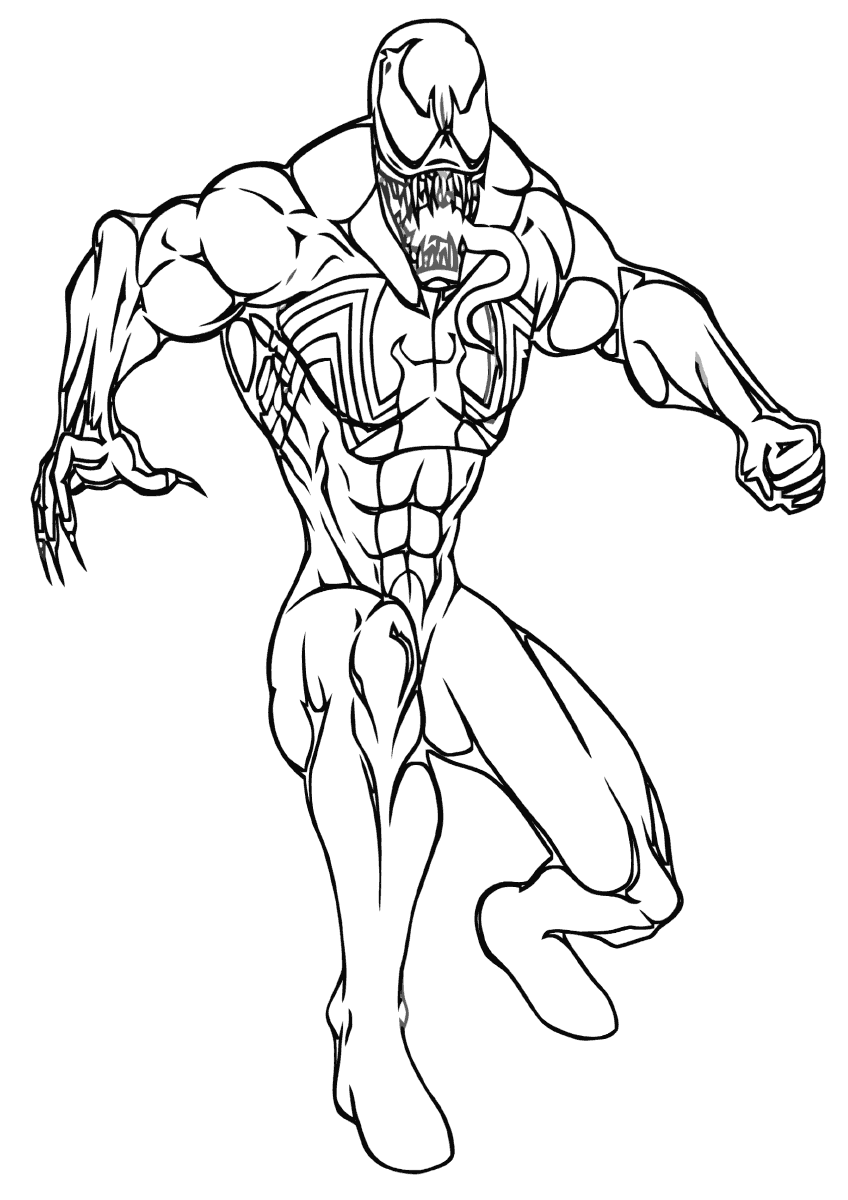 venom coloring pages to download and print for free