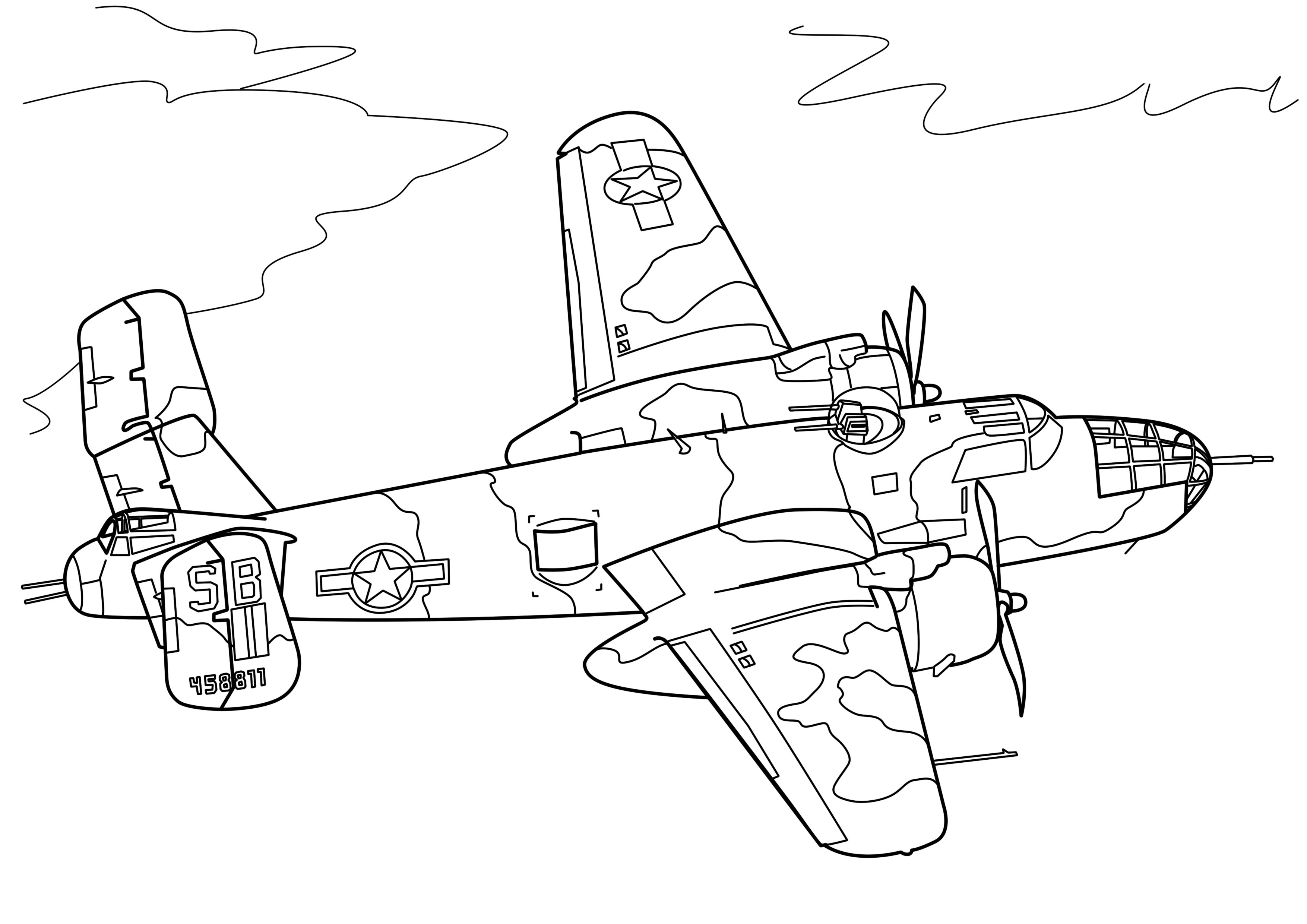 army airplane coloring page