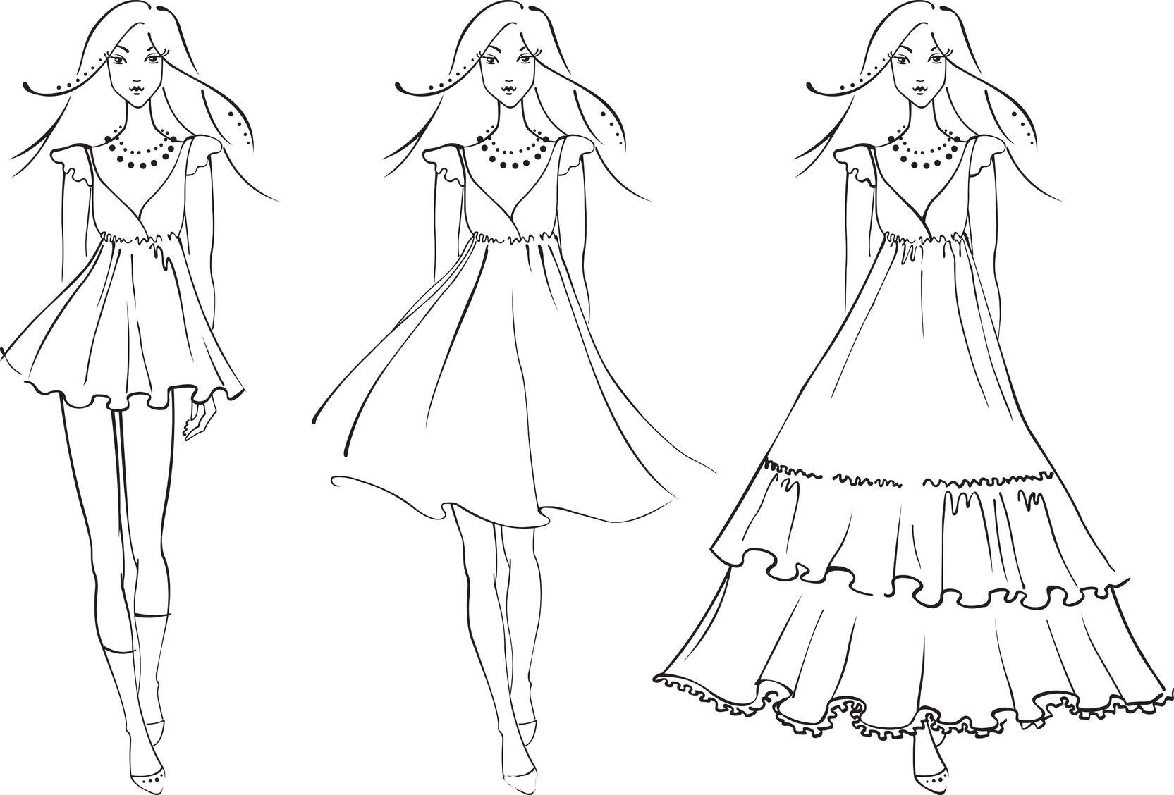 Coloring Pages For Girls Of Fashion Dress On A Girl 10
