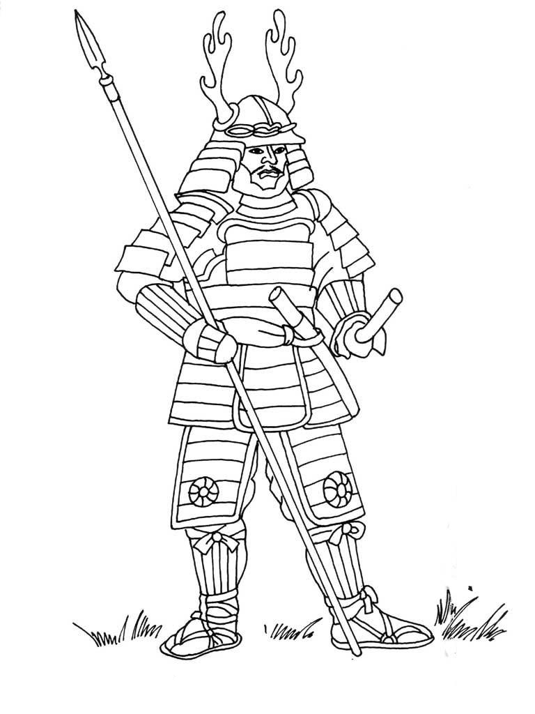 Download Samurai Coloring Pages to download and print for free