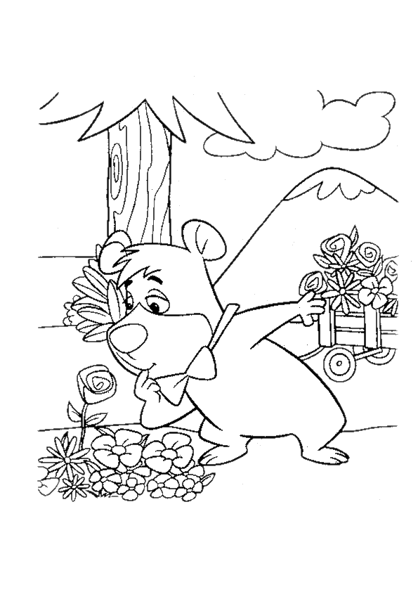 Yogi Bear Coloring Pages for childrens printable for free