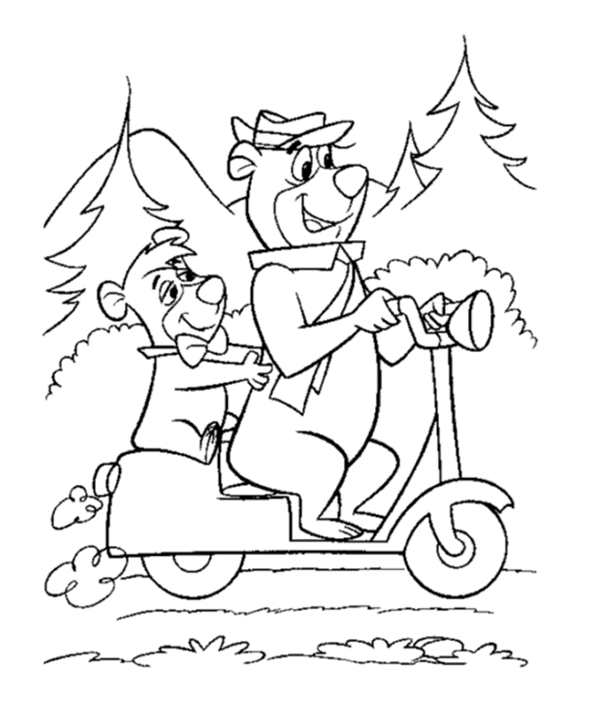 Yogi Bear Coloring Pages for childrens printable for free