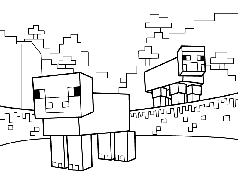 Minecraft village Coloring Pages to download and print for