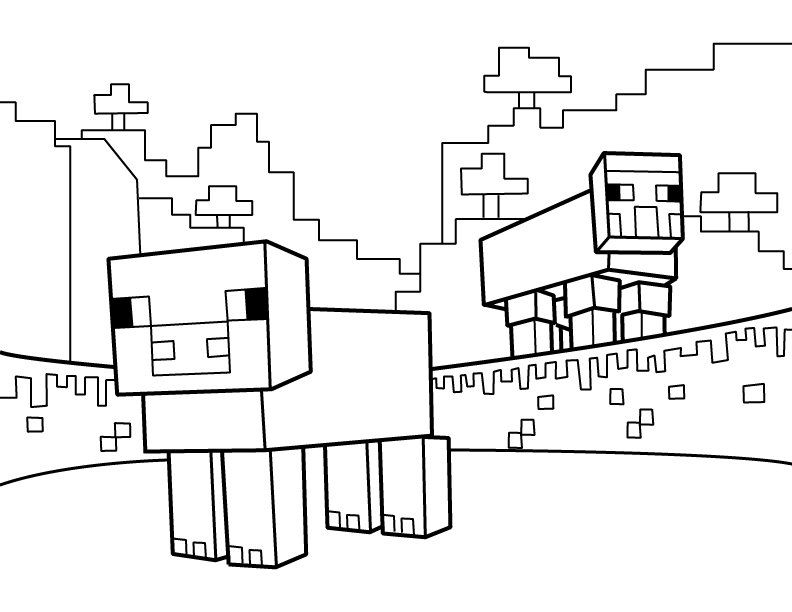 minecraft village printable coloring pages